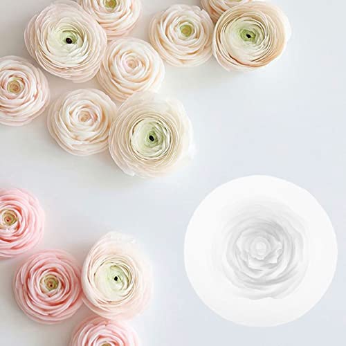 TOPYS Peony Flower Candle Mold, 3D Flower Handmade Soap Mould for Fondant Handmade Soap Lotion Bar Wax Casting Crayon Cake Ice Cream Clay Cake Decorating(2.4in) (TOPYS-20220901) - Image 1
