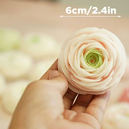 TOPYS Peony Flower Candle Mold, 3D Flower Handmade Soap Mould for Fondant Handmade Soap Lotion Bar Wax Casting Crayon Cake Ice Cream Clay Cake Decorating(2.4in) (TOPYS-20220901) - Image 2