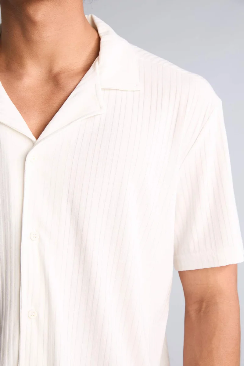 Defacto  Regular Fit Apache Neck Short Sleeve Shirt for Men | Best Price UAE