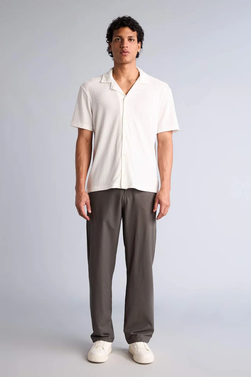 Defacto  Regular Fit Apache Neck Short Sleeve Shirt for Men | Best Price UAE
