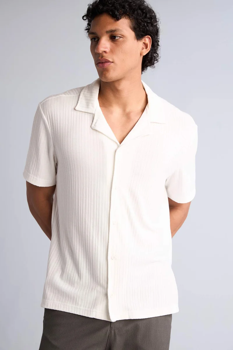 Regular Fit Apache Neck Short Sleeve Shirt