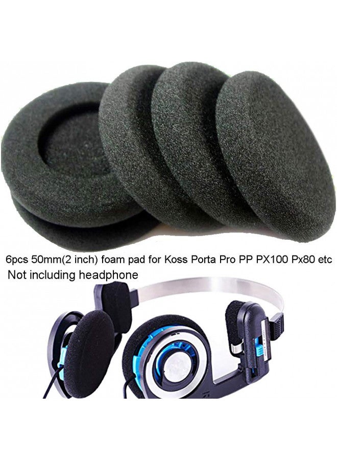 renensin 6pcs 2inch Earphone Sponge Foam Pads Cushions for Koss Porta Pro PP PX100 for Sony Sennheisers Philips Panasonic RP-HT21 AKG Headphones 50mm Foam Ear Pads  - Image 1
