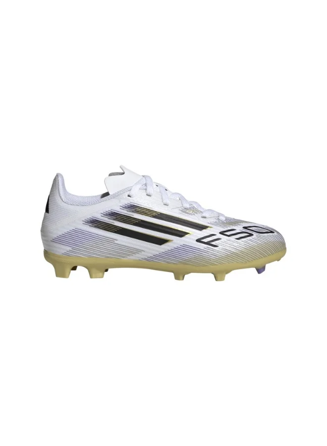 Adidas F50 League Fg/Mg J U White Football/Soccer Shoes For Kids