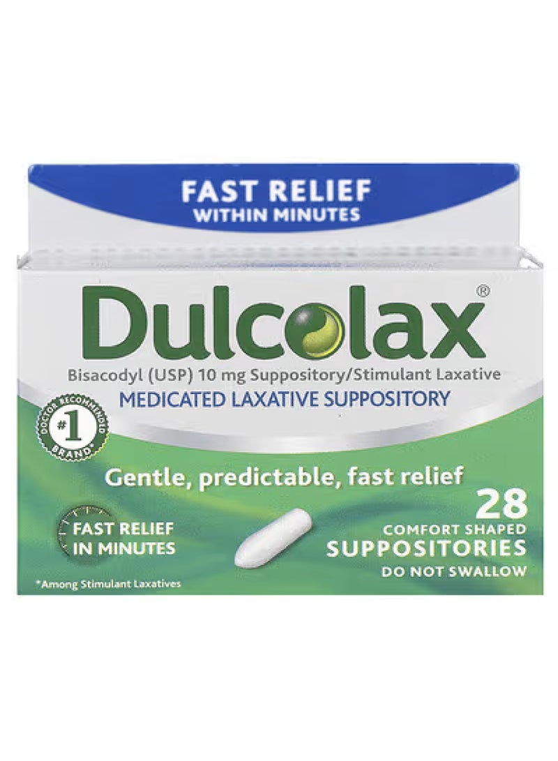 Medicated Laxative Suppository, 28 Comfort Shaped Suppositories