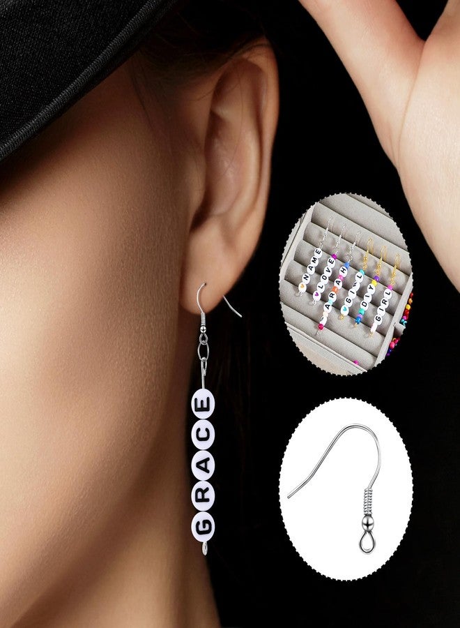 Tondiamo Personalized Earring Making Kit with 1192 Pcs Name Letters Beads 4mm Colored Beading Earring Hooks Finding Component Accessories Backs Pins Jump Rings Jewelry Plier for DIY Craft Supplies - Image 3