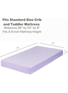 EVERYDAY KIDS Everyday Kids Fitted Crib Sheet, 100% Soft Breathable Microfiber Baby Sheet, Fits Standard Size Crib Mattress 28in x 52in, Purple Nursery Sheet  - Image 2