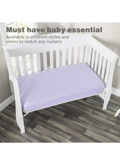 EVERYDAY KIDS Everyday Kids Fitted Crib Sheet, 100% Soft Breathable Microfiber Baby Sheet, Fits Standard Size Crib Mattress 28in x 52in, Purple Nursery Sheet  - Image 3