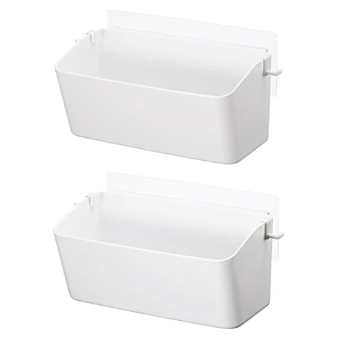MosQuick® Elegant Bathroom Organiser Without Drill Plastic Rectangular Multipurpose Wall Shelves: Self-Adhesive Storage Rack for Bathroom and Kitchen with 4 Hooks Strong Wall Holder (Pack of 2) - Image 4