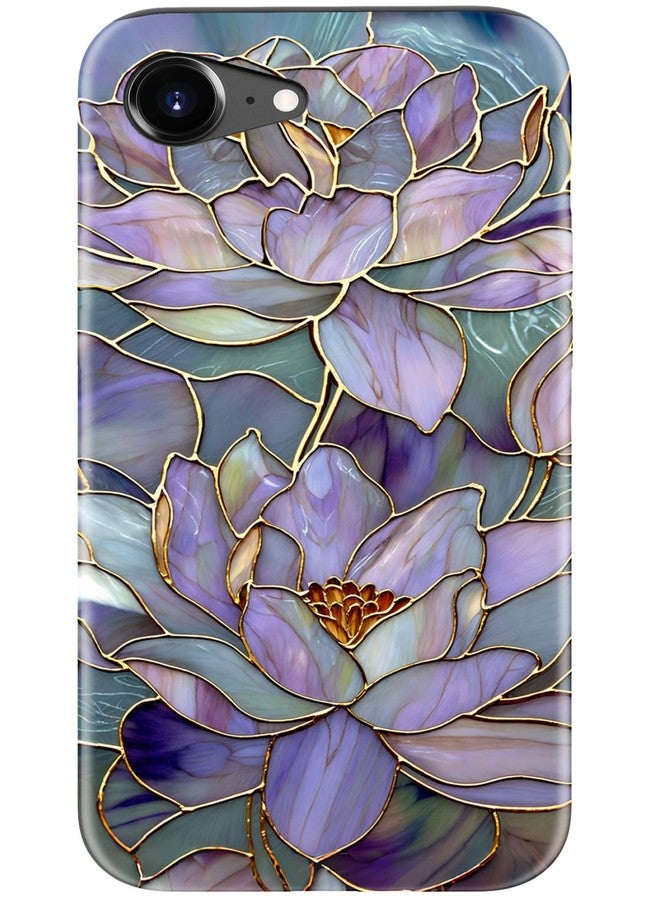 جراب Goodon لهاتف iPhone 16e بتصميم أنيق - متوافق مع الشحن اللاسلكي - غطاء صلب مزدوج الطبقات + غطاء سيليكون - جراب حماية للهاتف بتصميمات عصرية للنساء - زهرة اللوتس المجردة - Image 1