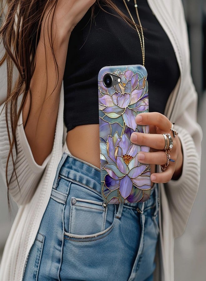 جراب Goodon لهاتف iPhone 16e بتصميم أنيق - متوافق مع الشحن اللاسلكي - غطاء صلب مزدوج الطبقات + غطاء سيليكون - جراب حماية للهاتف بتصميمات عصرية للنساء - زهرة اللوتس المجردة - Image 3