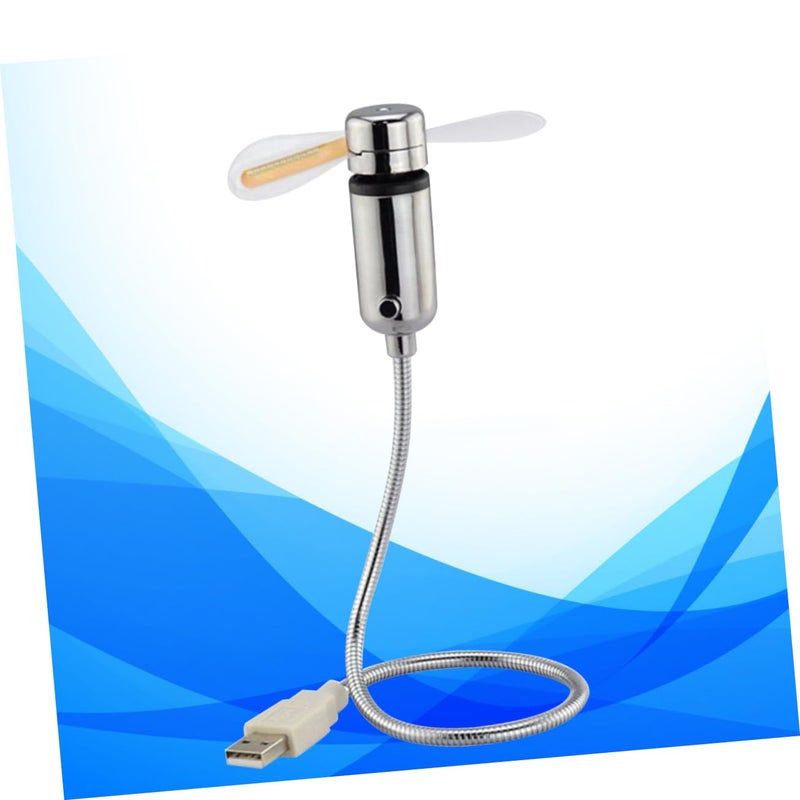 مروحة مكتب صغيرة مع مصباح LED مرن محمول للكمبيوتر المحمول للمنزل والمكتب - Image 3