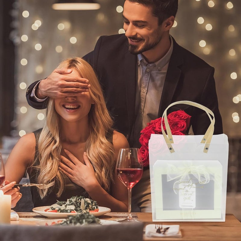 مجموعة علب عيد الحب من JEWEDECO للنساء وصيفات العروس، علب هدايا صغيرة من الورق العاجي مع حقيبة يدوية وشريط وبطاقة لتغليف الزفاف وتغليف الهدايا - Image 5