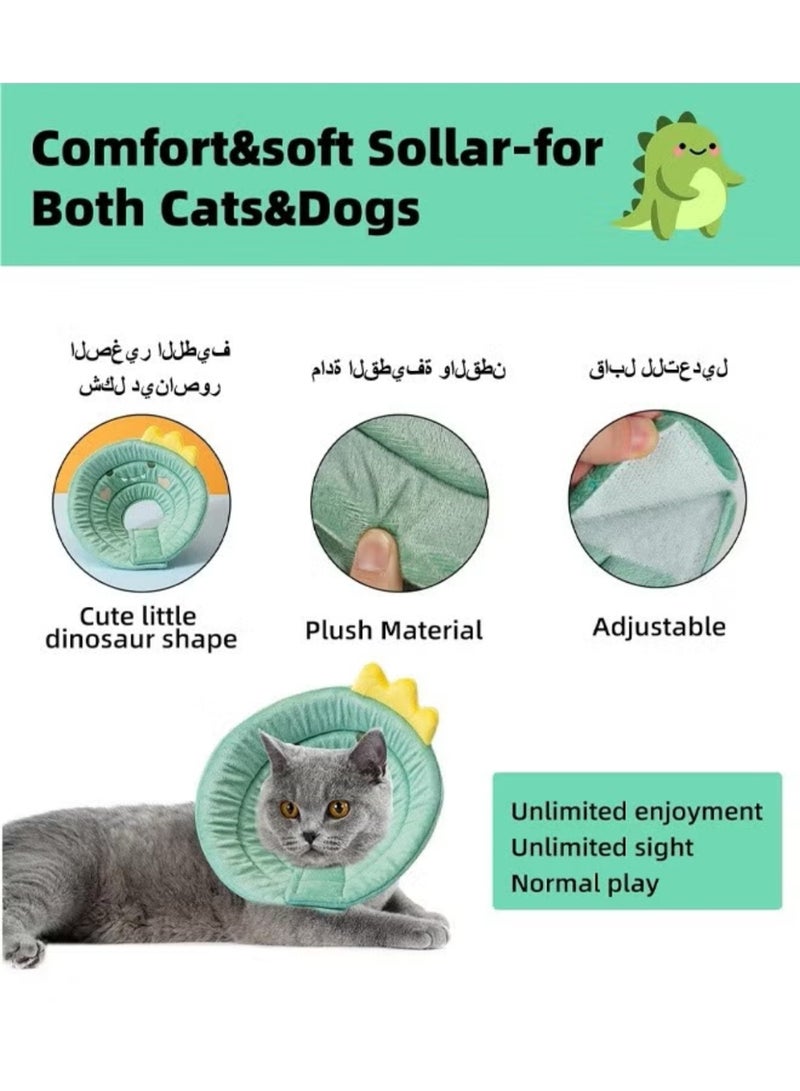 Cat Dog Cone Collar,Adjustable Cat Cone Collar To Stop Licking After Surgery,Elizabethan Collars For Pets,Protection Cone Neck Recovery Collar,For Dogs Cats Puppies Rabbits Wound Healing Protective After Surgery(Dinosaur) - Image 3