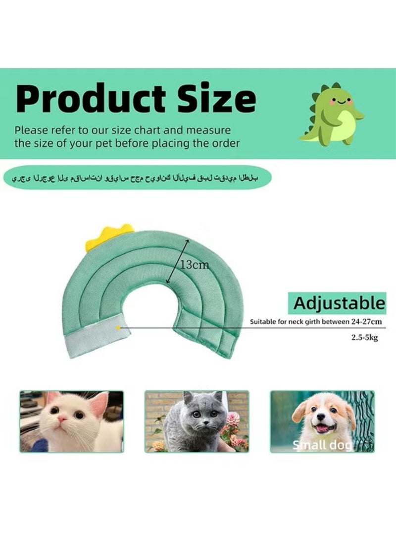 Cat Dog Cone Collar,Adjustable Cat Cone Collar To Stop Licking After Surgery,Elizabethan Collars For Pets,Protection Cone Neck Recovery Collar,For Dogs Cats Puppies Rabbits Wound Healing Protective After Surgery(Dinosaur) - Image 2