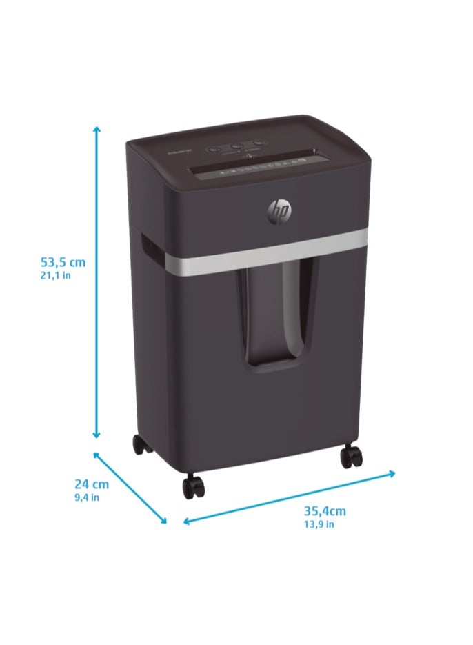 HP Pro Shredder 15CC Office Paper Shredder Machine, P-4 Security, Cross Cut, 15 Sheets, 20L Bin - 2811 Black - Image 5