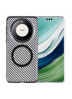 Case For Huawei Mate 60 6D Plated Carbon Fiber Clear Magsafe PC Phone Case