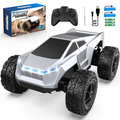 Hepoasky 118 Scale Remote Control Car Truck 24GHz AllTerrain RC Car Toy with LED Lights Boy Toys Monster RC Trucks Birthday Gifts for 4 5 6 7 8 9 10 Year Old Boys Age 46 68 812 - Image 1