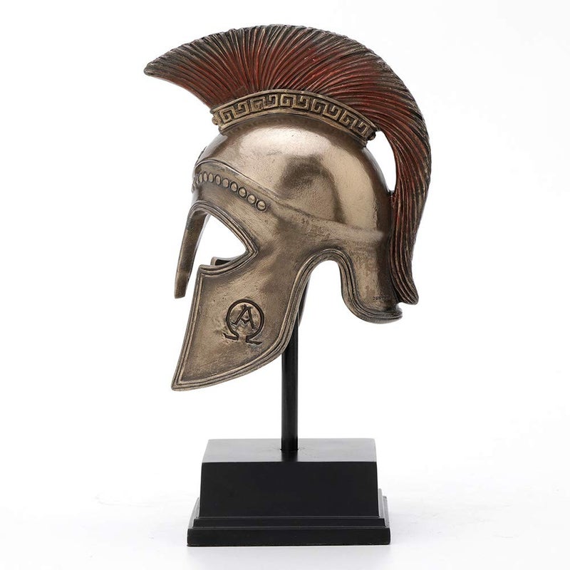 Veronese Design 8 1/4 Inch Spartan Hoplite Helmet Display Cold Cast Resin Bronze Finish Sculpture Tabletop Decoration - Image 2