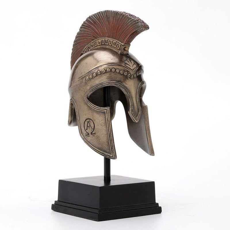 Veronese Design 8 1/4 Inch Spartan Hoplite Helmet Display Cold Cast Resin Bronze Finish Sculpture Tabletop Decoration - Image 4