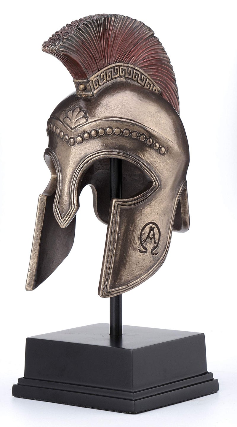 Veronese Design 8 1/4 Inch Spartan Hoplite Helmet Display Cold Cast Resin Bronze Finish Sculpture Tabletop Decoration - Image 1