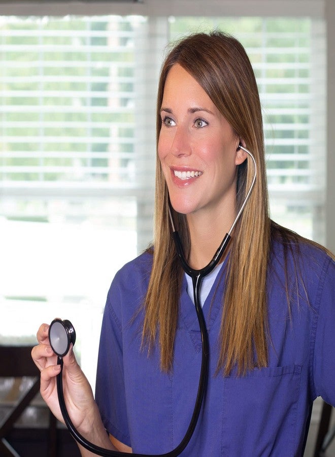 MABIS Stethoscope, Adult with Infant Bell, Diaphragm, Stainless Steel Chest piece, Dual Binaural and 22 Inch Tubing with 2 Extra sets of Ear tips, Black - Image 2