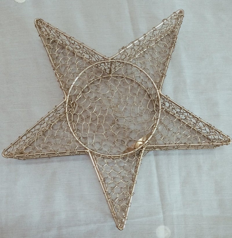 Generic Metal Wire Star Lamp Ceiling Mount Decorative Lamp 300 Centimeters Gold - Image 1