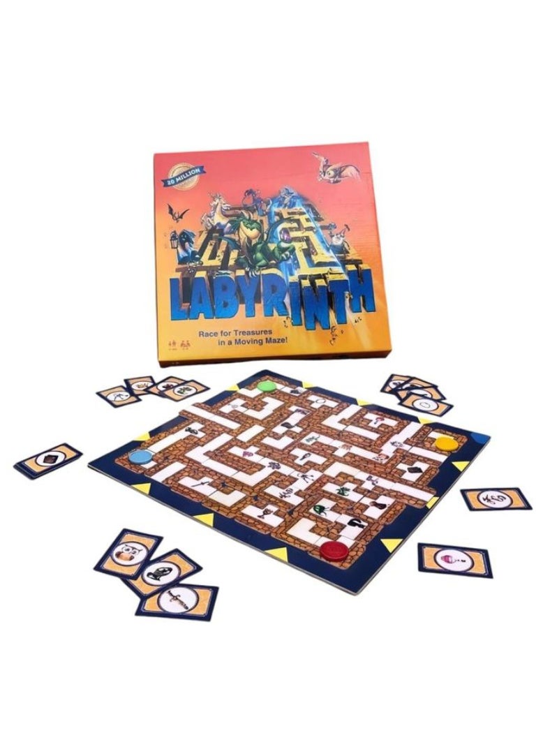 Maze Board Game, Race to Find Treasures Inside a Moving Maze, Family Strategy Game with Maze Cards - Image 1