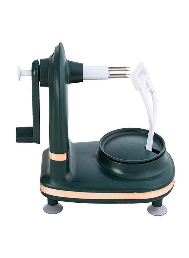CHEOTIME Apple Peeler, Pear Peeler with Stainless Steel Blades Apple Corer Slicer Peeler for Apple Pear Citrus Manual Rotating Kitchen Gadget with 2 Replacement Heads(Dark Green) - Image 1