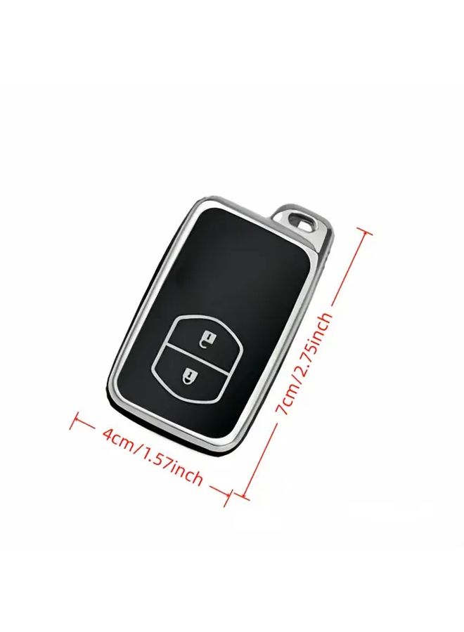 Black TPU Key Fob Cover With Keychain for Toyota Lexus 2 Button Remote - Image 5