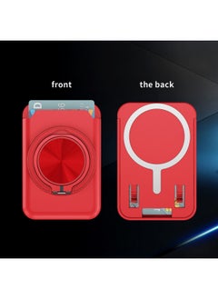 Generic Hot Sale Ace Bracket Skin Sense Card Bag For All Mobile Phone 360 Rotating Ring Bracket-Color:Red  - Image 1