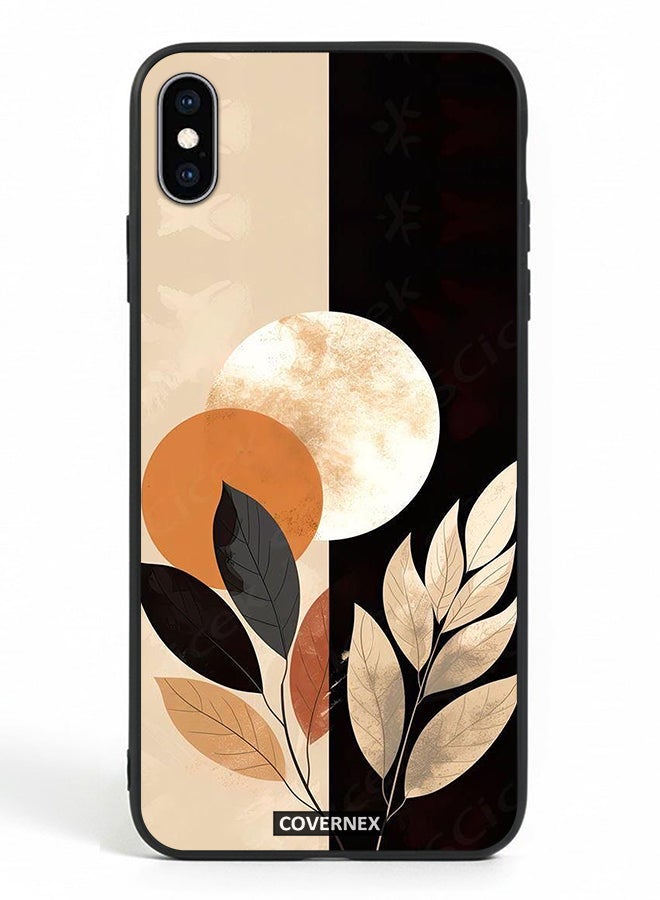 Covernex غطاء حماية لجهاز آبل آيفون Xs ماكس مزخرف بتصميم هلال وأوراق - Image 2