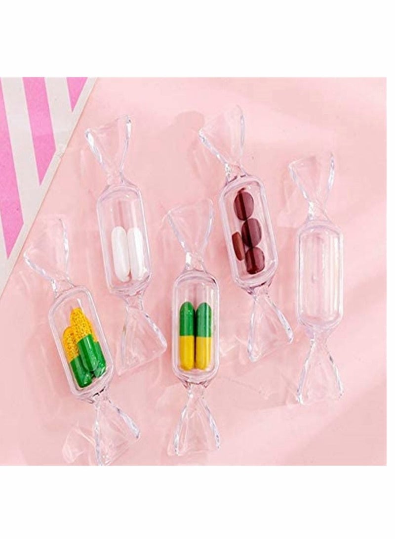 SYOSI Candy Box, Small Plastic Containers, with Lids, Candy Shaped Jewelry Box Mini Clear Jewelry Case for Storage of Small Items, Jewelry, Pills, Pack of 10 - Image 4
