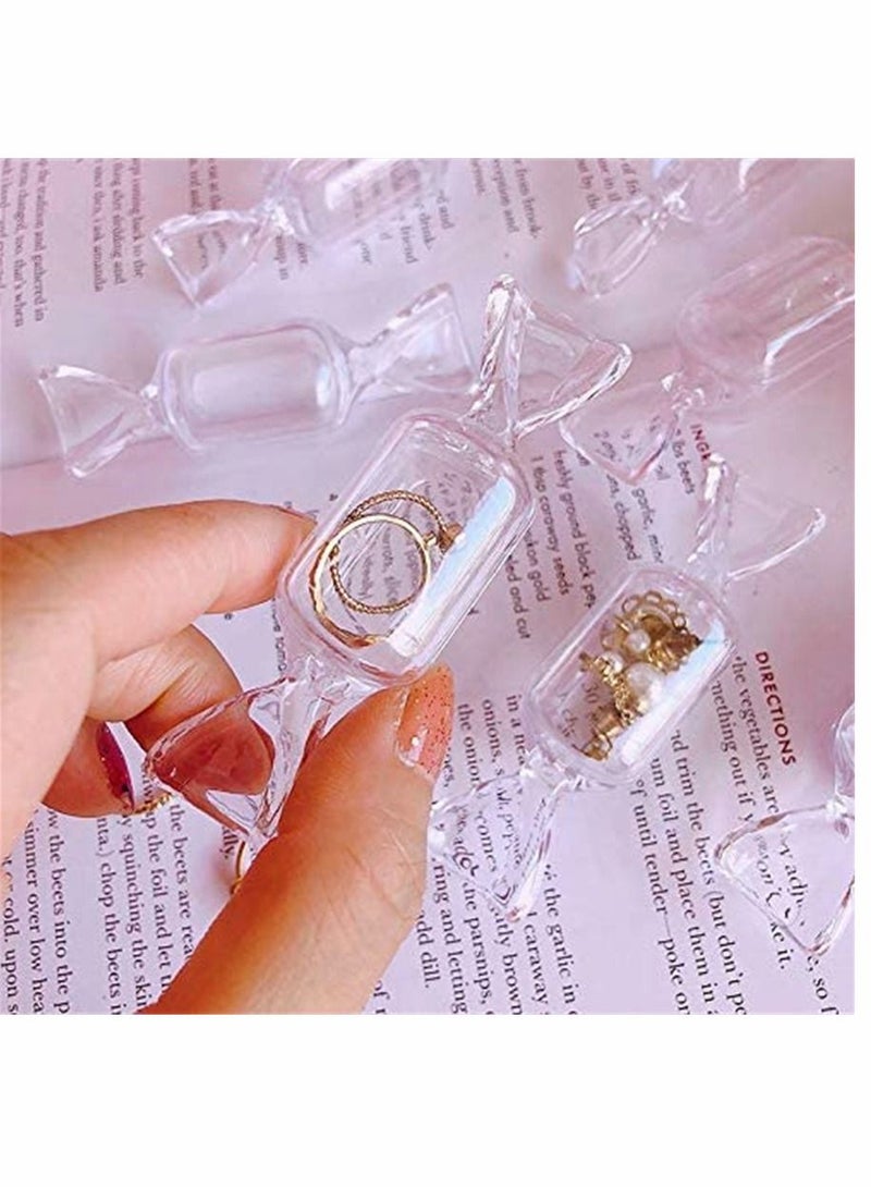 SYOSI Candy Box, Small Plastic Containers, with Lids, Candy Shaped Jewelry Box Mini Clear Jewelry Case for Storage of Small Items, Jewelry, Pills, Pack of 10 - Image 3