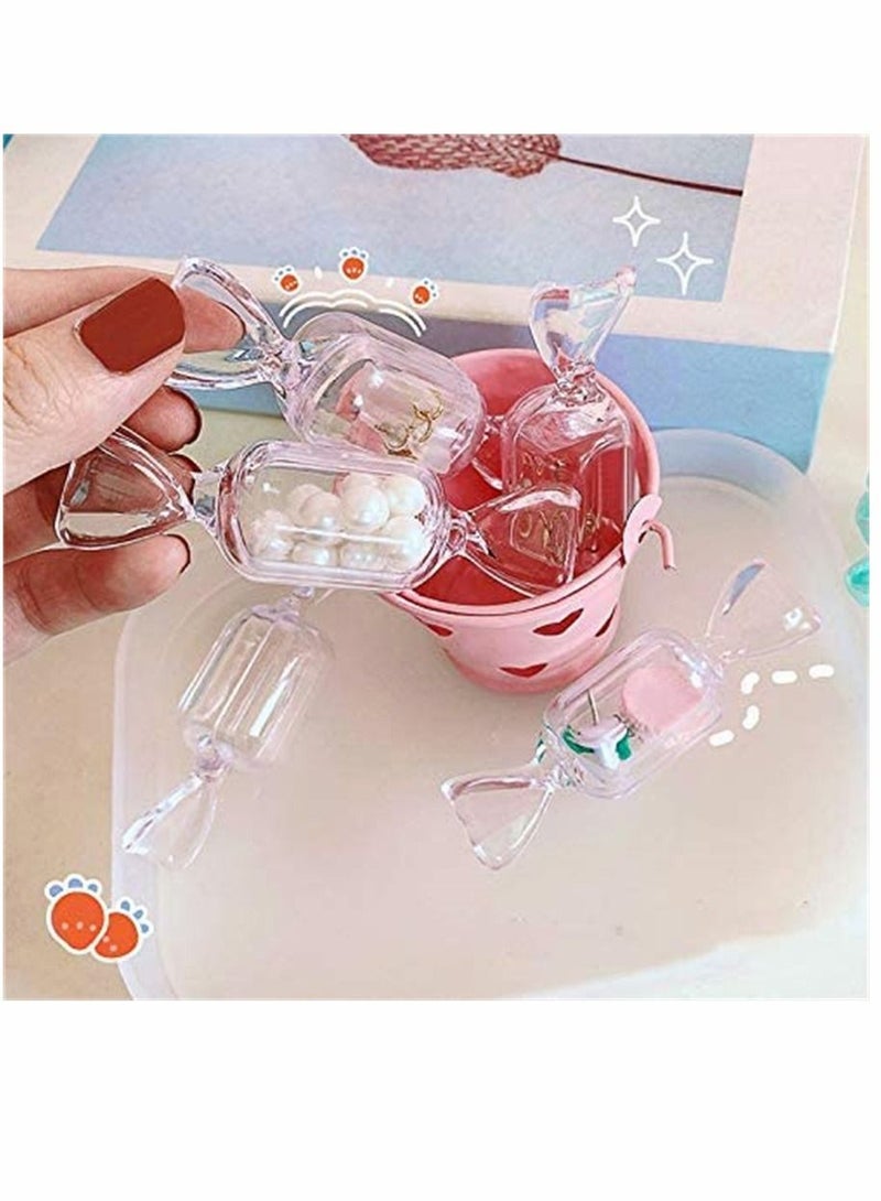 SYOSI Candy Box, Small Plastic Containers, with Lids, Candy Shaped Jewelry Box Mini Clear Jewelry Case for Storage of Small Items, Jewelry, Pills, Pack of 10 - Image 5