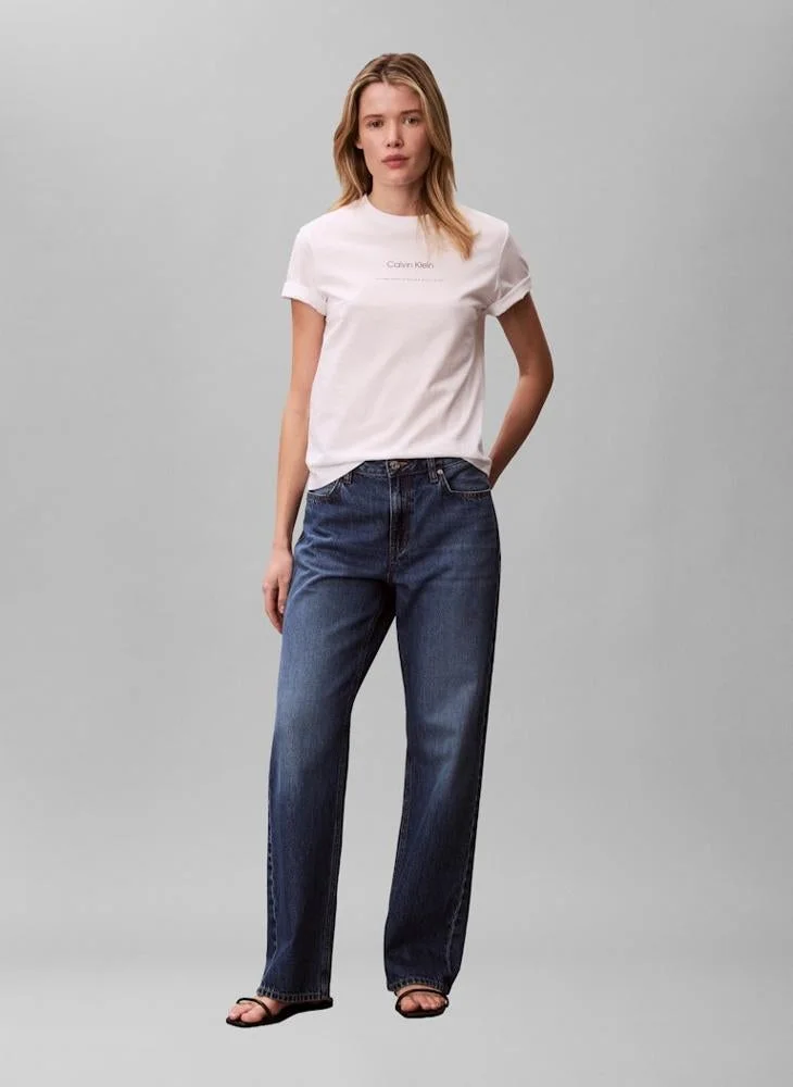 Calvin Klein Jeans  Casual Multi Logo Classic T-Shirt for Women | Best Price UAE