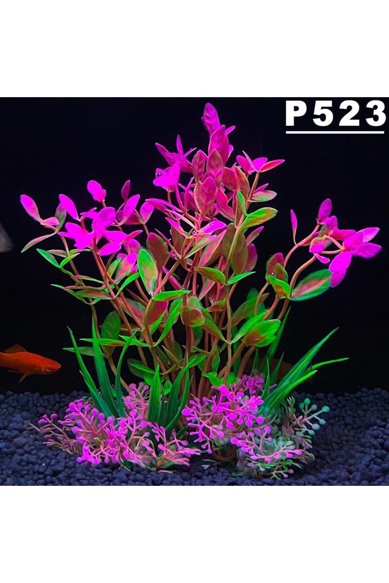 P523 Fish Tank Ornament Plant Aquarium Artificial Decor Plants Simulation Water Grass Fish Bowl Plas
