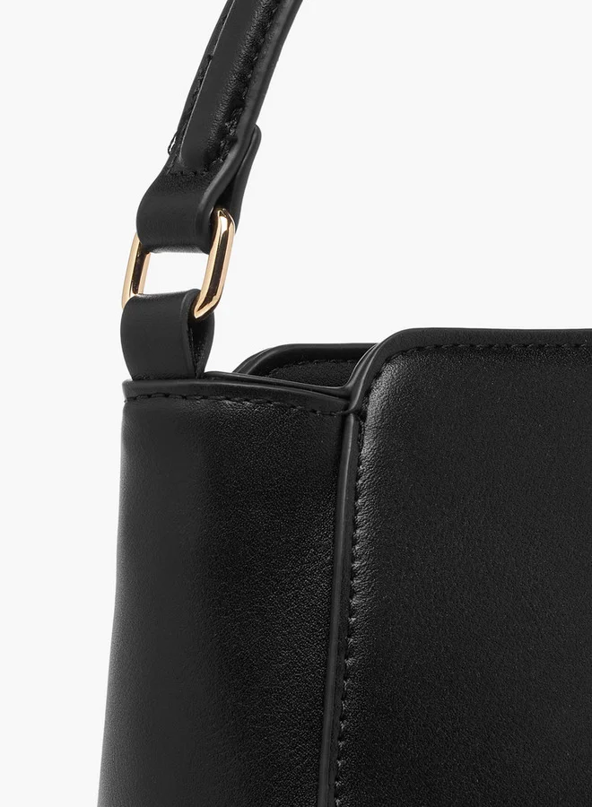 سيليست Animal Print Shoulder Bag with Detachable Strap and Zip Closure