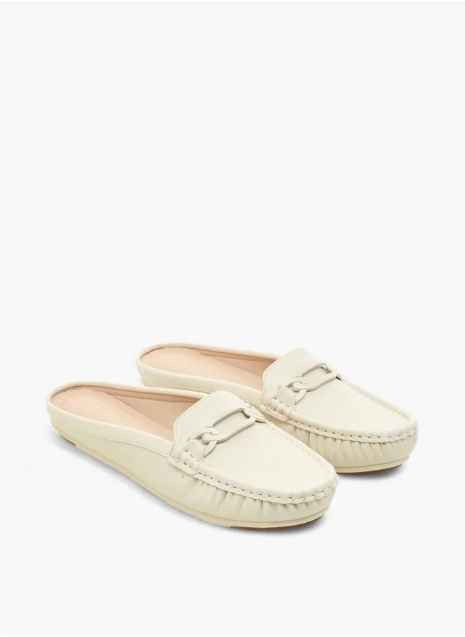 Le Confort Solid Metal Accent Slip-On Mules