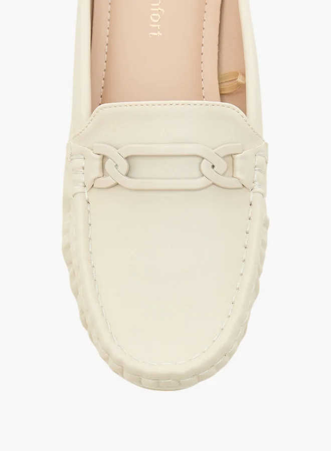 Le Confort Solid Metal Accent Slip-On Mules