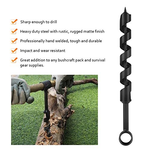 Yoursme 1” x 12” Scotch Eye Wood Auger Drill Bit - Hand Auger for Bushcraft Backpack and Camping - Addition Tool to Survival and Camping Gear Packs - Image 5