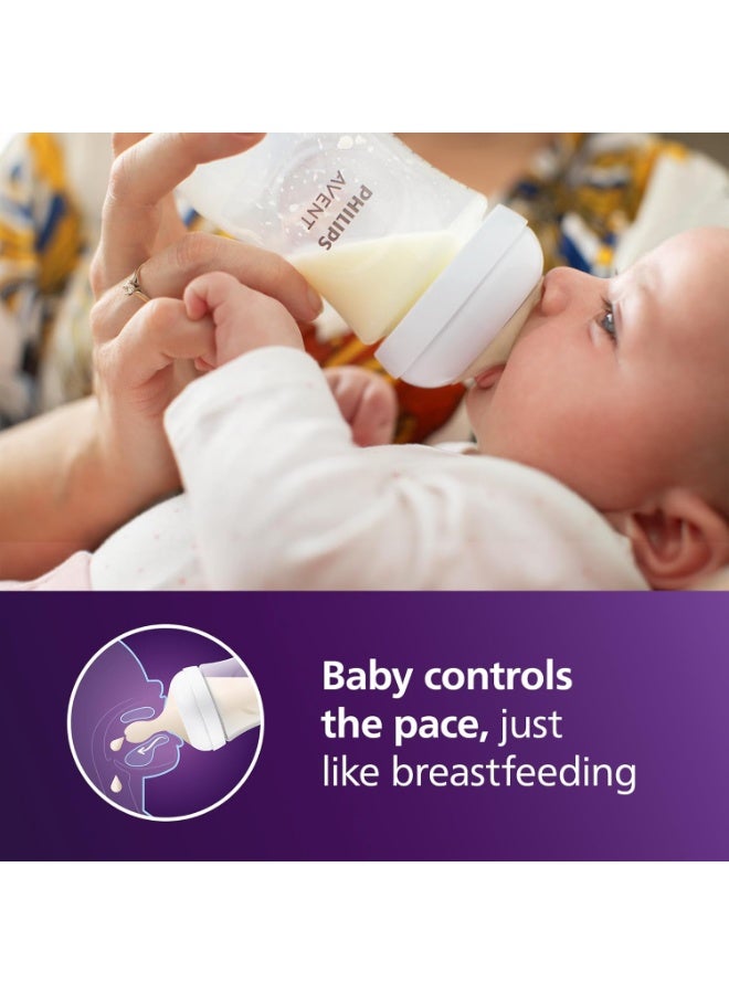 Philips Philips Avent Natural Baby Bottles with Natural Response Nipples (Medium Flow, Flow 3), 9oz, 2-Pack, SCY903/02 - Image 2