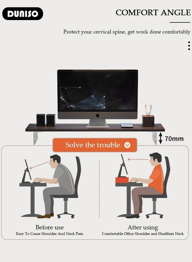 DUNISO Monitor Stand Riser, Acrylic Material Desktop Organizer Stand, Durable Desktop Shelf for Relieve Cervical Fatigue, Multipurpose Desktop Stands Organizer for Desk, TV/Screen/PC/Printer - Image 2