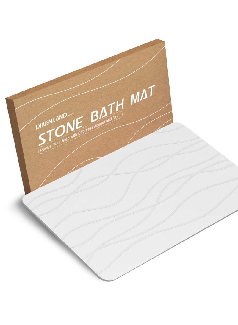 Ustide Stone Bath Mat, Diatomaceous Earth Bath Mat Stone, Non-Slip Stone Shower Mat for Bathroom, Quick Drying Stone Bath Mat Large, Super Absorbent Bath Stone Mat 23.5" x 15.5" - Image 1