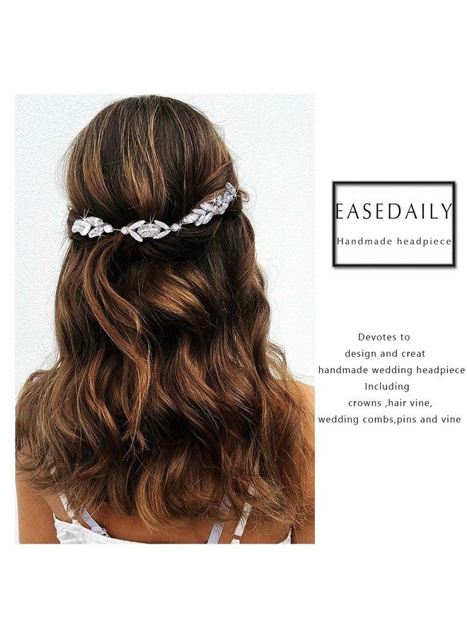 إيز ديلي غطاء رأس زفاف من الكريستال من Easedaily، مشط شعر للعروس من أحجار الراين الفضية، إكسسوارات شعر لحفلات التخرج للنساء - Image 5