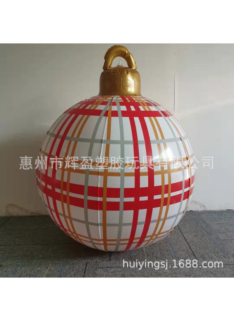 Hot sale pvc inflatable Christmas ball thickened eco-friendly flash decorative ball LED luminous atmosphere lantern ball White Stripe No. 13