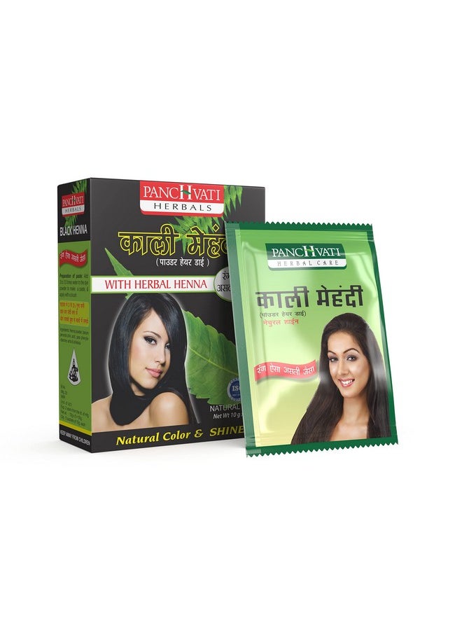 Panchvati Herbals Ayurvedic Mehandi With Herbal Henna ,200G (Pack Of 4) 10G Each - Black  - Image 1