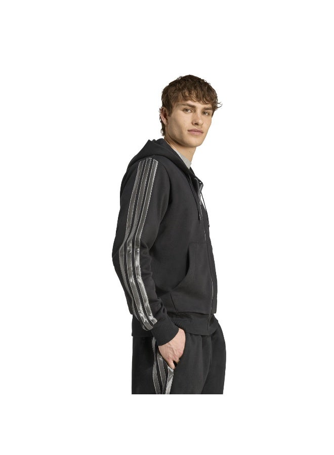 Adidas M Ess Hld Fz Hd Black Training Track Tops For Men XS - Image 4