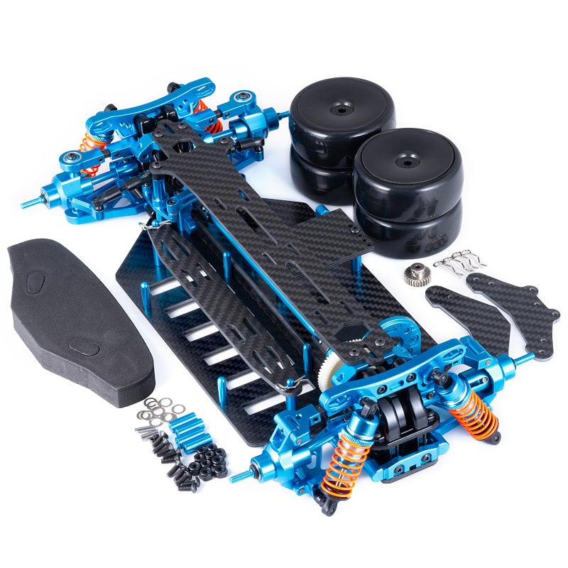 RCLIONS Aluminum Alloy Carbon Fiber Chassis RC Touring Car Body Frame Kit with for Tamiya TT02 110 RC Drift Car Upgrades Parts - Image 3