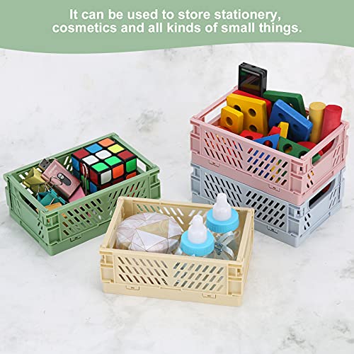 NASHRIO 4-Pack Mini Plastic Baskets for Shelf Storage Organizing, Durable and Reliable Folding Storage Crate, Ideal for Home Kitchen Classroom and Office Organization, Bathroom Storage (5.9 x 3.8 x 2.2) - Image 5