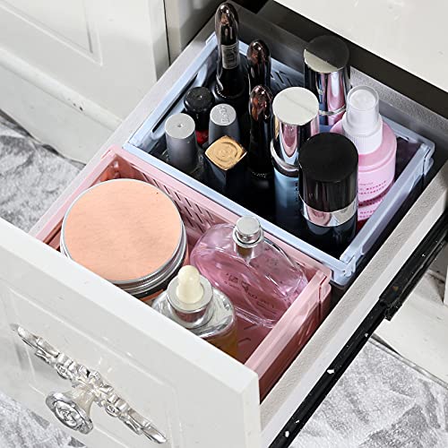 NASHRIO 4-Pack Mini Plastic Baskets for Shelf Storage Organizing, Durable and Reliable Folding Storage Crate, Ideal for Home Kitchen Classroom and Office Organization, Bathroom Storage (5.9 x 3.8 x 2.2) - Image 4